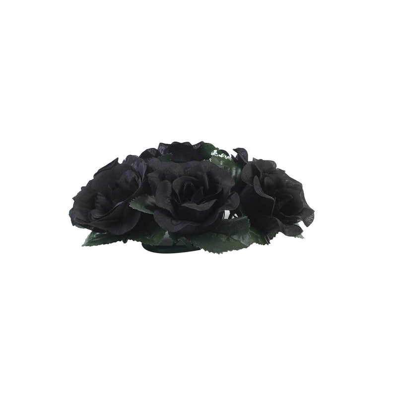 4 Candle Rings with Silk Roses Centerpieces