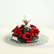 4 Candle Rings with Silk Roses Centerpieces