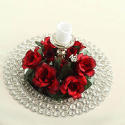 4 Candle Rings with Silk Roses Centerpieces