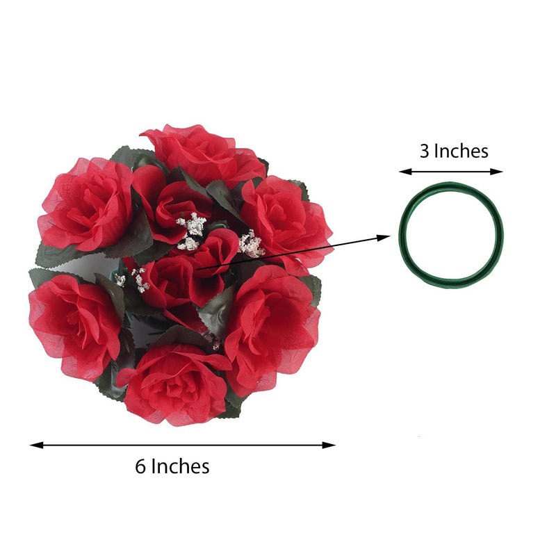 4 Candle Rings with Silk Roses Centerpieces