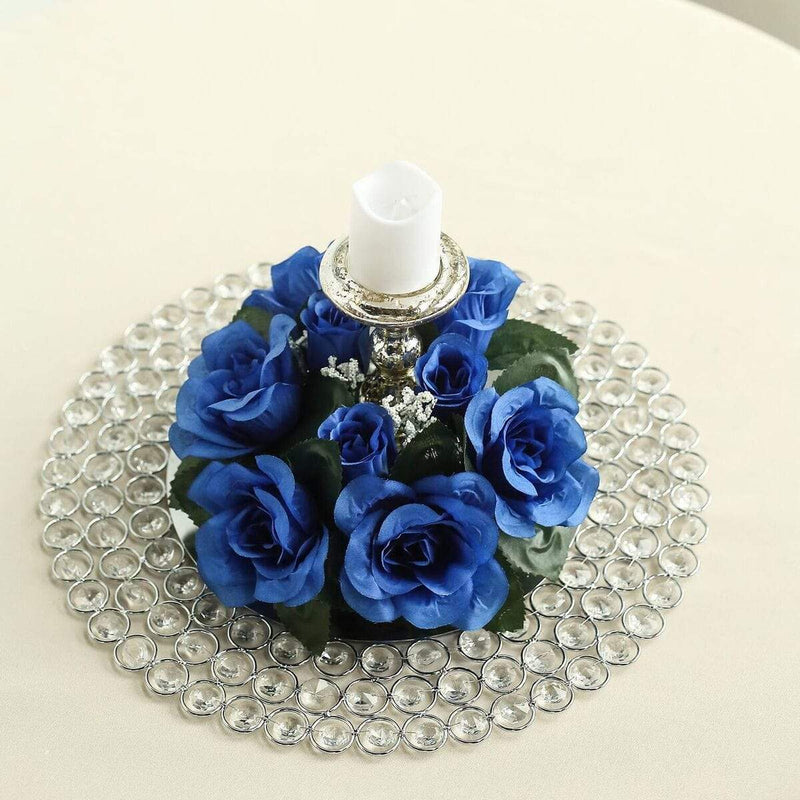 4 Candle Rings with Silk Roses Centerpieces