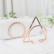 4 Circle and Triangle Geometric Metal Napkin Rings - Gold NAP_RING30_GOLD
