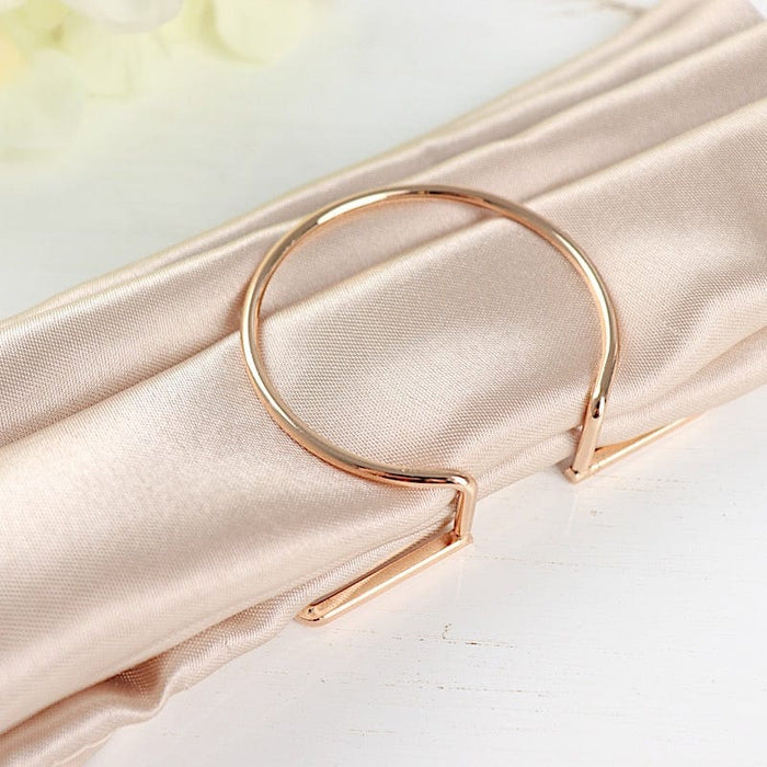 4 Circle and Triangle Geometric Metal Napkin Rings - Gold NAP_RING30_GOLD