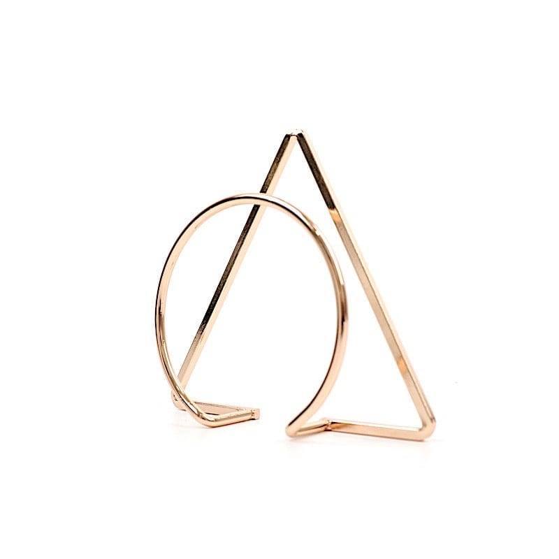 4 Circle and Triangle Geometric Metal Napkin Rings - Gold NAP_RING30_GOLD