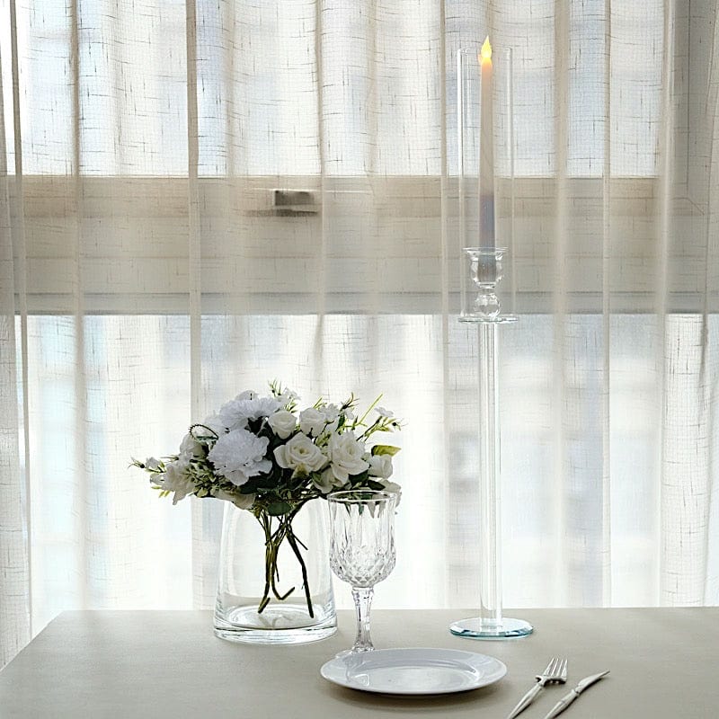 4 Crystal Hurricane Taper Candle Holders with Cylinder Glass Shades - Clear CHDLR_GLAS_041_SET_CLR
