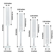 4 Crystal Hurricane Taper Candle Holders with Cylinder Glass Shades - Clear CHDLR_GLAS_041_SET_CLR