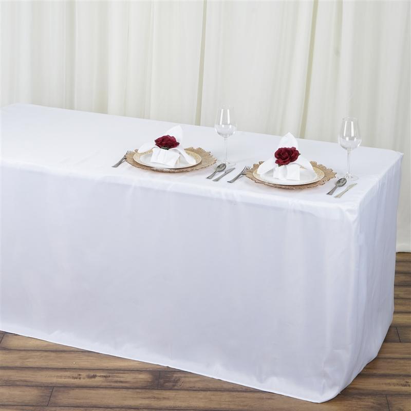 4 ft Fitted Polyester Tablecloth 48