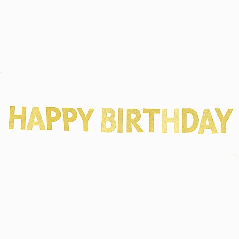 4 ft Glittered Happy Birthday Paper Hanging Garland - Gold PAP_GRLD_009_BDAY_GD
