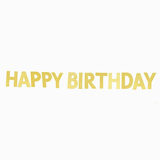 4 ft Glittered Happy Birthday Paper Hanging Garland - Gold PAP_GRLD_009_BDAY_GD