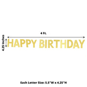 4 ft Glittered Happy Birthday Paper Hanging Garland - Gold PAP_GRLD_009_BDAY_GD