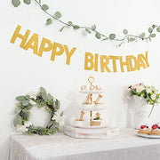 4 ft Glittered Happy Birthday Paper Hanging Garland - Gold PAP_GRLD_009_BDAY_GD