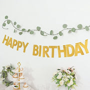 4 ft Glittered Happy Birthday Paper Hanging Garland - Gold PAP_GRLD_009_BDAY_GD