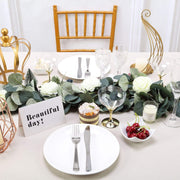 4 ft long Artificial Eucalyptus Foliage Garlands with Silk Ranunculus Flowers - Frosted Green ARTI_GLND_GRN003