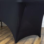 4 ft Black Rectangular Fitted Spandex Tablecloth TAB_REC_SPX4FT_BLK
