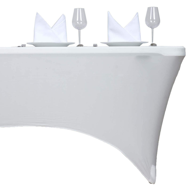 4 ft Fitted Spandex Tablecloth 48" x 30" x 30" - Ivory TAB_REC_SPX4FT_IVR