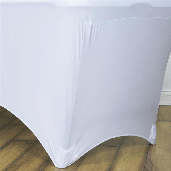 4 ft Fitted Spandex Tablecloth 48" x 30" x 30" - White TAB_REC_SPX4FT_WHT
