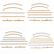 4 Half Moon Shape Metal Floral Display Frame Wedding Backdrop Stand Set - Gold IRON_STND13_SET_GOLD