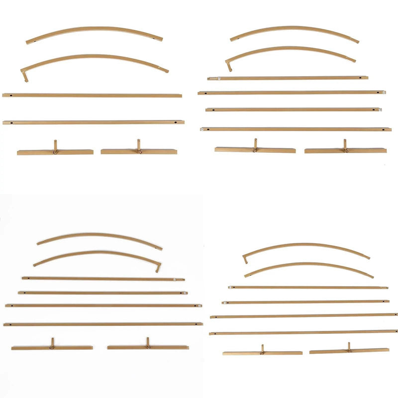 4 Half Moon Shape Metal Floral Display Frame Wedding Backdrop Stand Set - Gold IRON_STND13_SET_GOLD