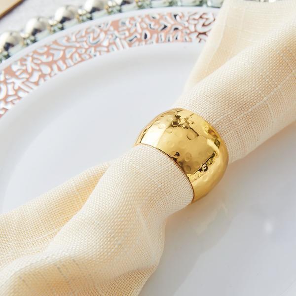 4 Hammered Napkin Rings Set