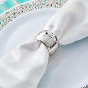 4 Hammered Napkin Rings Set