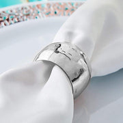 4 Hammered Napkin Rings Set
