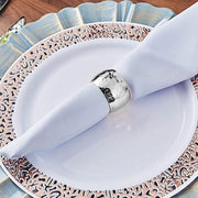 4 Hammered Napkin Rings Set