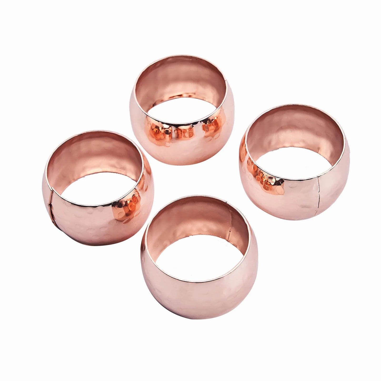 4 Hammered Napkin Rings Set NAP_RING04_054