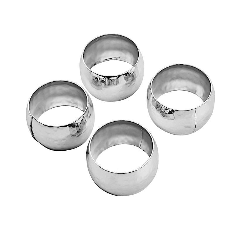 4 Hammered Napkin Rings Set NAP_RING04