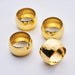 4 Hammered Napkin Rings Set NAP_RING04_GOLD