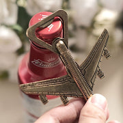 4" Metal Airplane Bottle Opener with Gift Box Wedding Favor - Antique Gold FAV_OPN_TRVL_GOLD