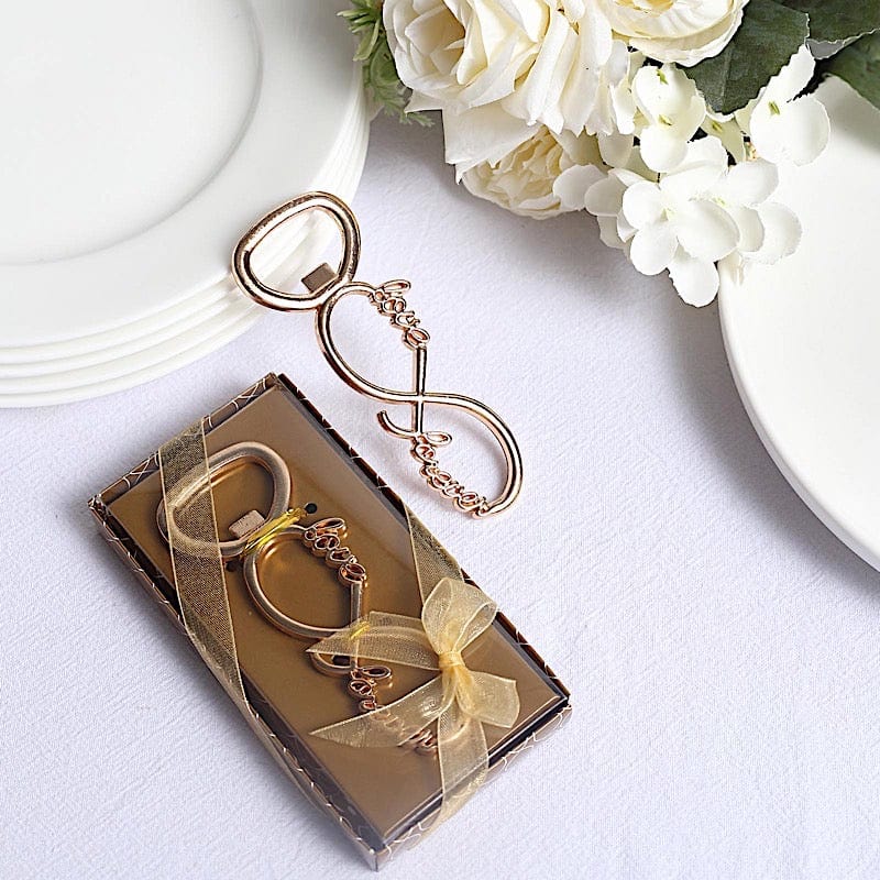 4" Metal Infinity Sign Love Forever Bottle Opener Gift Set - Gold FAV_GF_OPN_LOVE01_GOLD