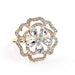 4 Metal Rose Flower Napkin Rings with Rhinestones - Gold NAP_RING33_GOLD