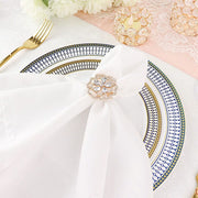 4 Metal Rose Flower Napkin Rings with Rhinestones - Gold NAP_RING33_GOLD