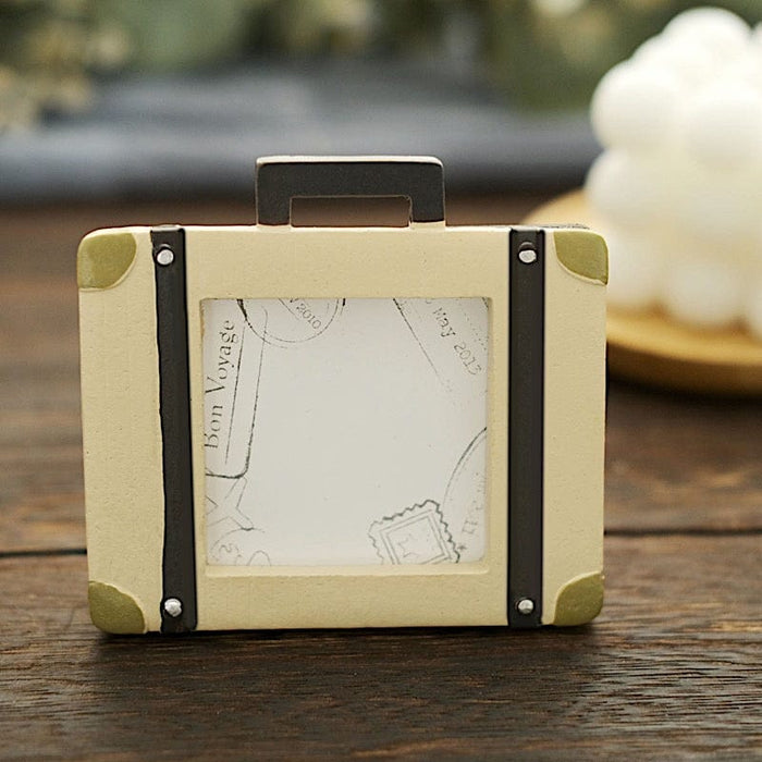 4 Mini 3" Picture Frames Travel Suitcase Design Wedding Favors - Natural FAV_FRM_004_NAT