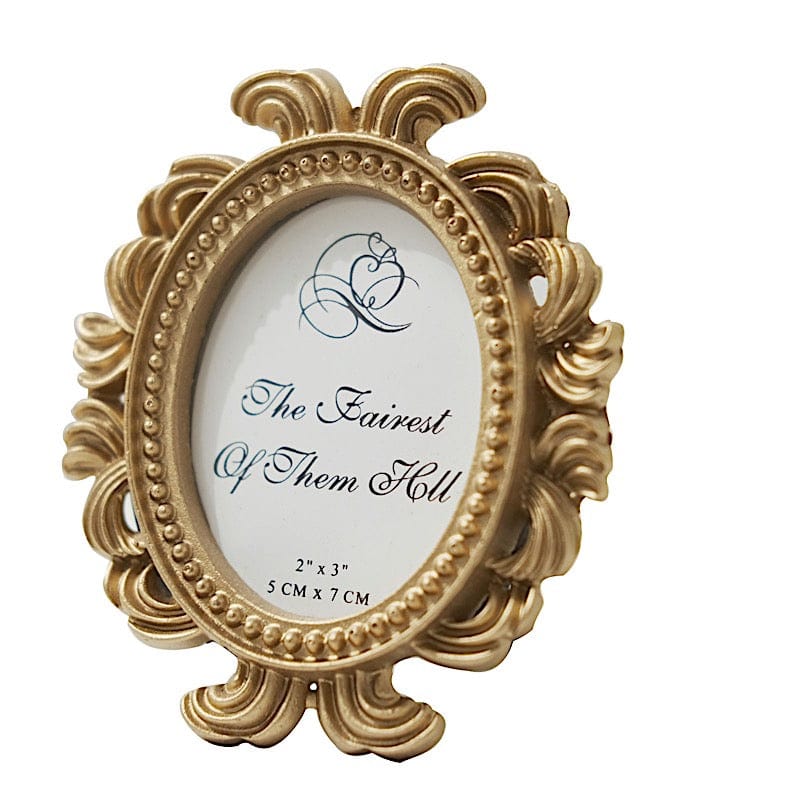 4 Mini 4" Baroque Oval Picture Frames Wedding Favors - Gold FAV_FRM_003_GOLD