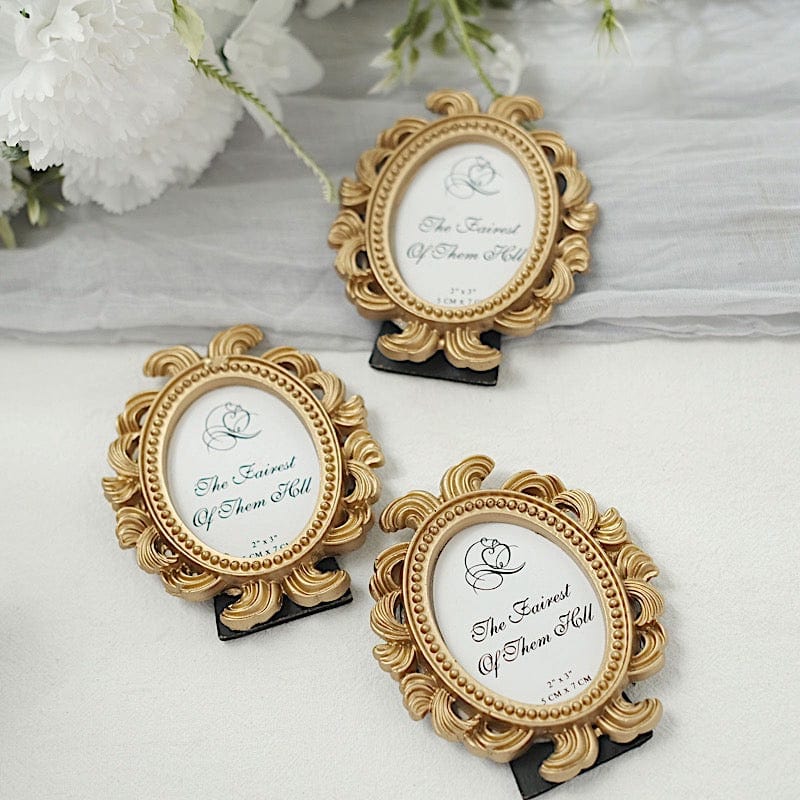 4 Mini 4" Baroque Oval Picture Frames Wedding Favors - Gold FAV_FRM_003_GOLD