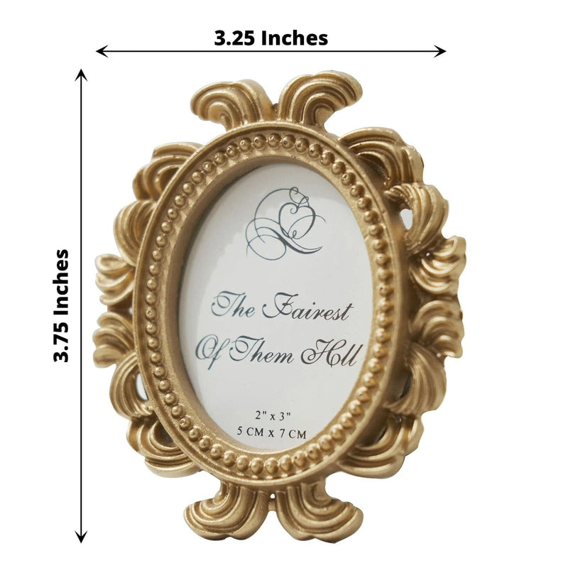 4 Mini 4" Baroque Oval Picture Frames Wedding Favors - Gold FAV_FRM_003_GOLD