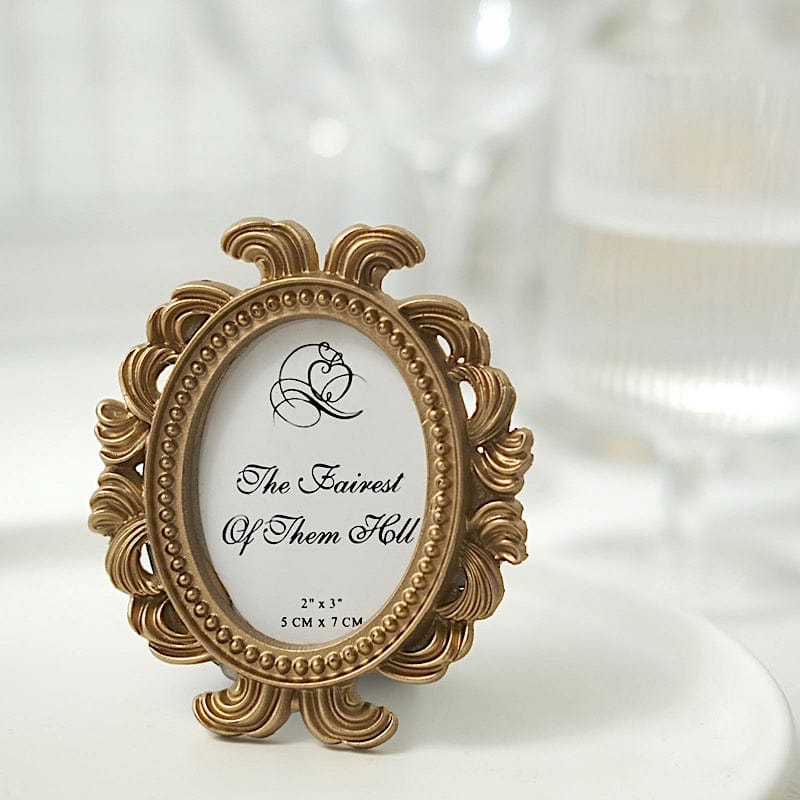 4 Mini 4" Baroque Oval Picture Frames Wedding Favors - Gold FAV_FRM_003_GOLD