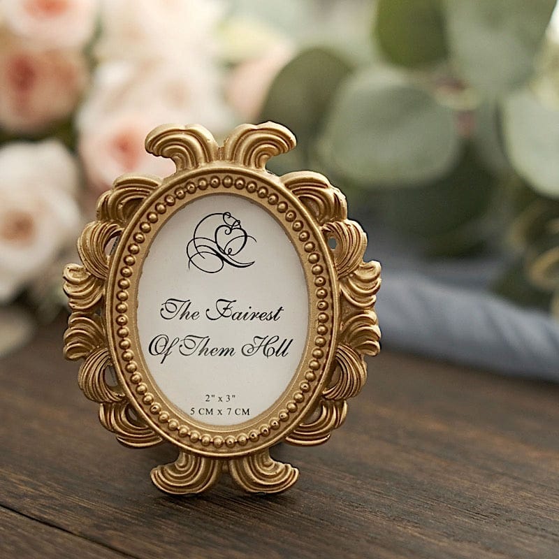 4 Mini 4" Baroque Oval Picture Frames Wedding Favors - Gold FAV_FRM_003_GOLD