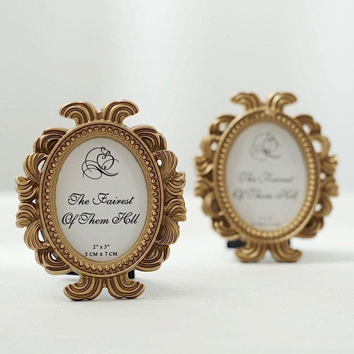 4 Mini 4" Baroque Oval Picture Frames Wedding Favors - Gold FAV_FRM_003_GOLD