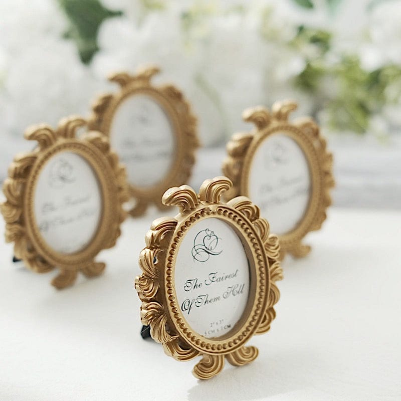 4 Mini 4" Baroque Oval Picture Frames Wedding Favors - Gold FAV_FRM_003_GOLD