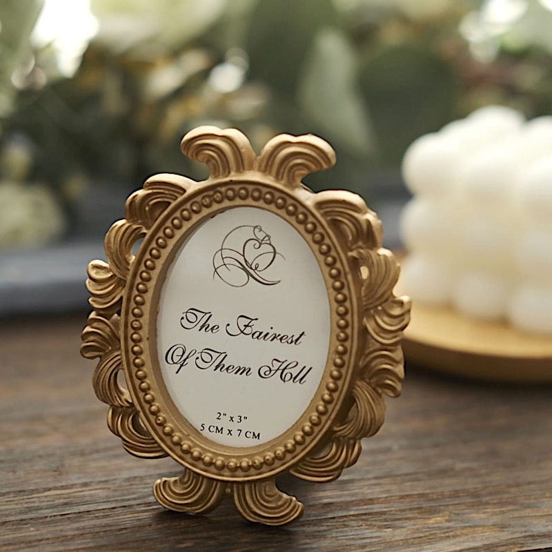 4 Mini 4" Baroque Oval Picture Frames Wedding Favors - Gold FAV_FRM_003_GOLD