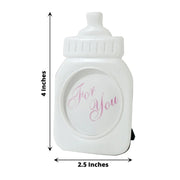 4 Mini 4" Picture Frames Feeding Bottle Baby Shower Favors - White with Pink FAV_FRM_B001_WHT