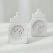 4 Mini 4" Picture Frames Feeding Bottle Baby Shower Favors - White with Pink FAV_FRM_B001_WHT