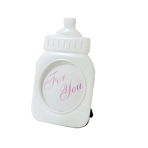 4 Mini 4" Picture Frames Feeding Bottle Baby Shower Favors - White with Pink FAV_FRM_B001_WHT