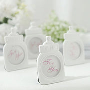 4 Mini 4" Picture Frames Feeding Bottle Baby Shower Favors - White with Pink FAV_FRM_B001_WHT