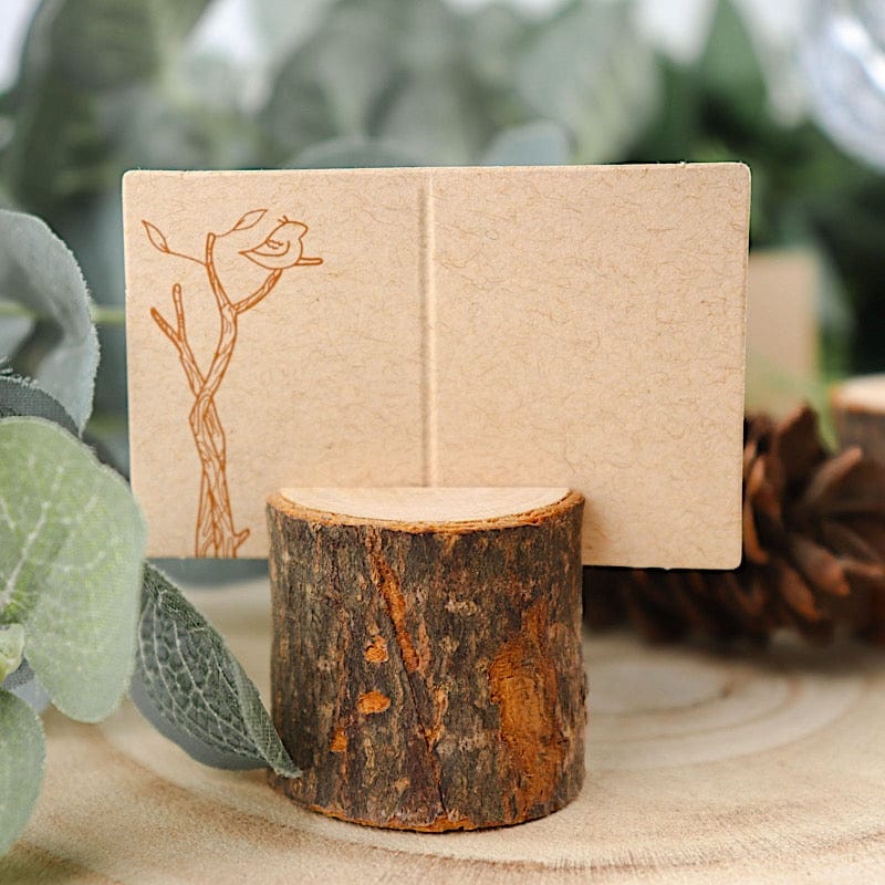 4 Natural Wooden Wedding Placecards and Holders CARD_WOOD02_NAT