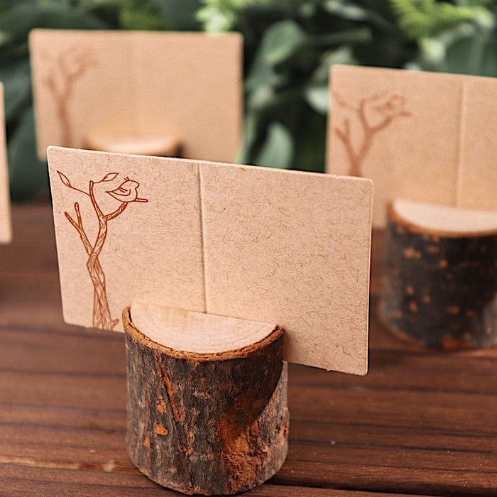 4 Natural Wooden Wedding Placecards and Holders CARD_WOOD02_NAT