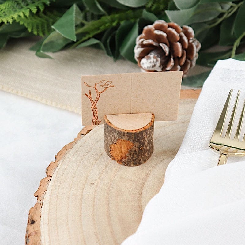4 Natural Wooden Wedding Placecards and Holders CARD_WOOD02_NAT