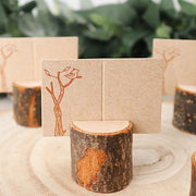 4 Natural Wooden Wedding Placecards and Holders CARD_WOOD02_NAT